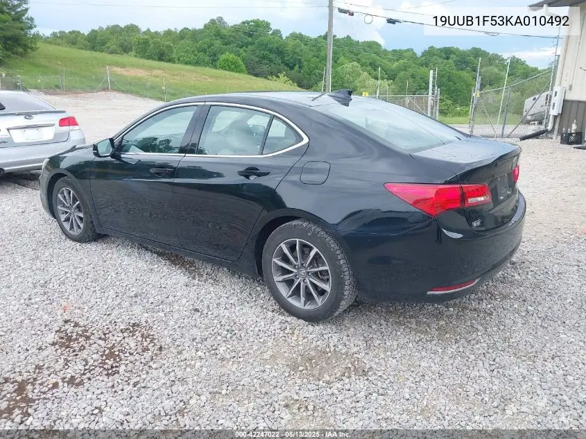 2019 Acura Tlx Tech Pkg VIN: 19UUB1F53KA010492 Lot: 42247022