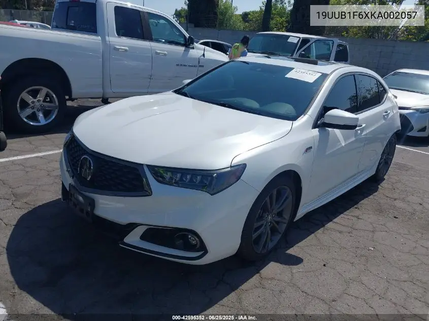 2019 Acura Tlx Tech A-Spec Pkgs VIN: 19UUB1F6XKA002057 Lot: 42595352