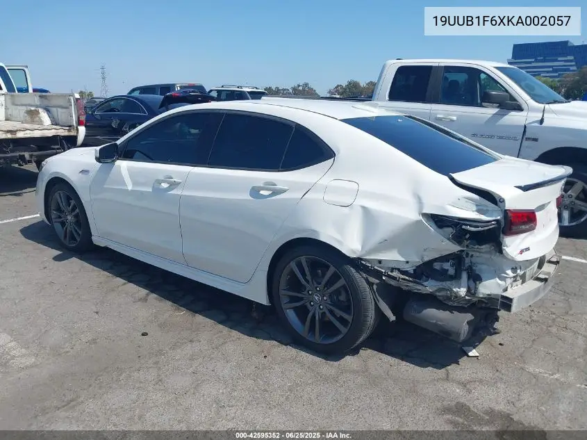 2019 Acura Tlx Tech A-Spec Pkgs VIN: 19UUB1F6XKA002057 Lot: 42595352