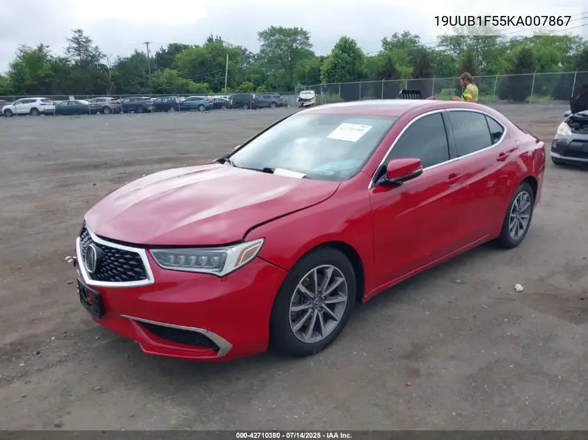 2019 Acura Tlx Tech Pkg VIN: 19UUB1F55KA007867 Lot: 42710380