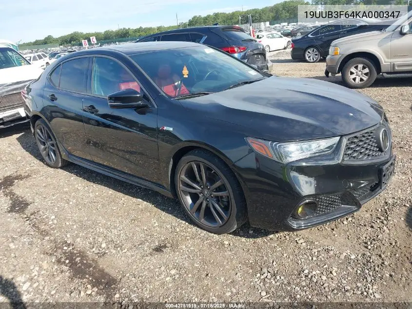 2019 Acura Tlx Tech A-Spec Pkgs VIN: 19UUB3F64KA000347 Lot: 42751919