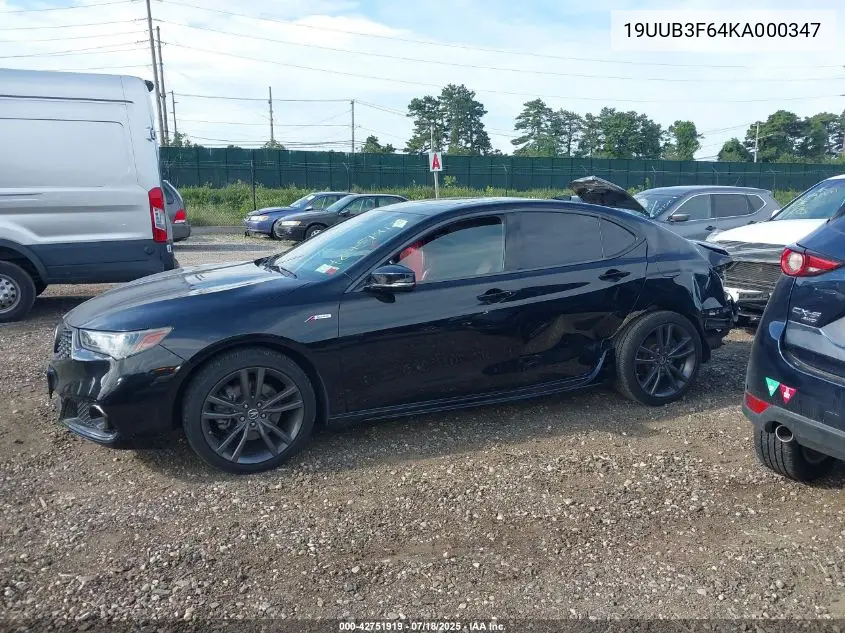 2019 Acura Tlx Tech A-Spec Pkgs VIN: 19UUB3F64KA000347 Lot: 42751919