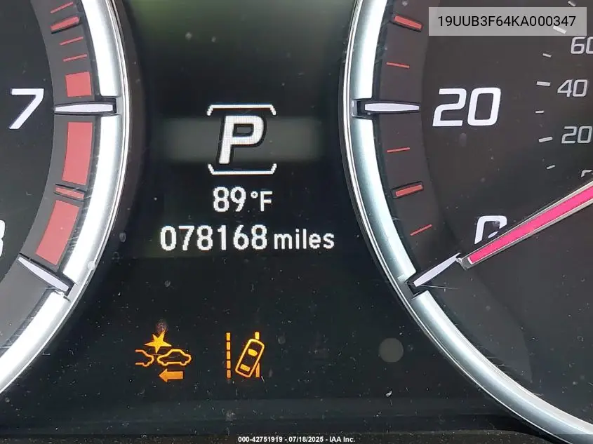 2019 Acura Tlx Tech A-Spec Pkgs VIN: 19UUB3F64KA000347 Lot: 42751919