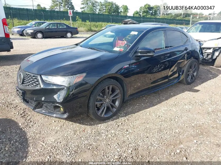 2019 Acura Tlx Tech A-Spec Pkgs VIN: 19UUB3F64KA000347 Lot: 42751919