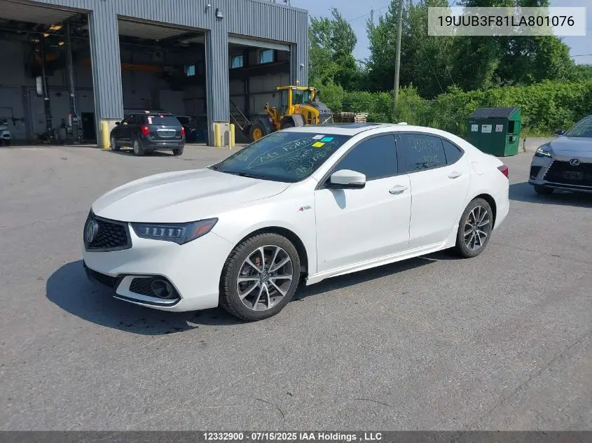 2020 Acura Tlx Elite/Elite A-Spec VIN: 19UUB3F81LA801076 Lot: 12332900