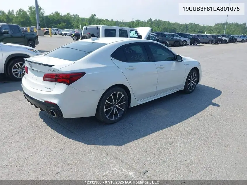 2020 Acura Tlx Elite/Elite A-Spec VIN: 19UUB3F81LA801076 Lot: 12332900