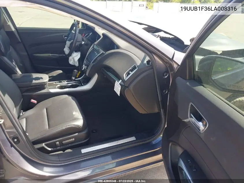 2020 Acura Tlx Standard VIN: 19UUB1F36LA008316 Lot: 42805346