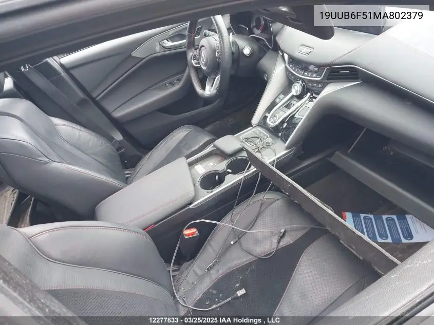 2021 Acura Tlx Tech A VIN: 19UUB6F51MA802379 Lot: 12277833