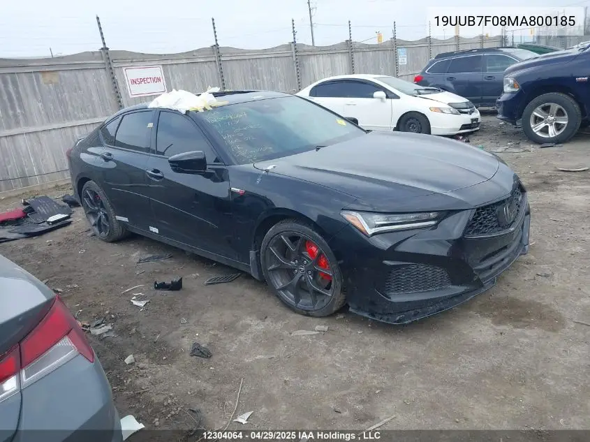 2021 Acura Tlx Type S VIN: 19UUB7F08MA800185 Lot: 12304064