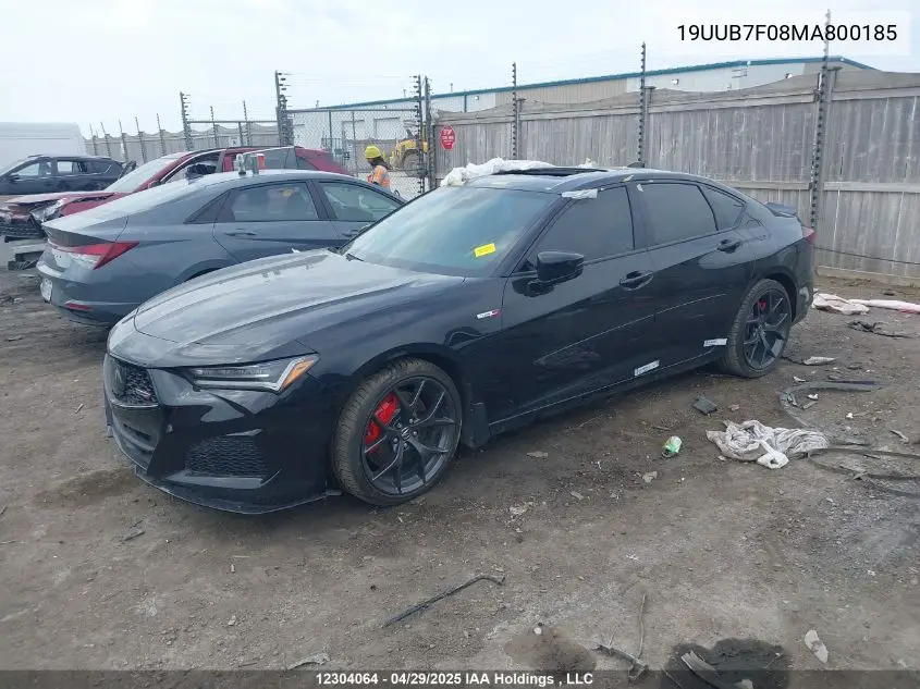 2021 Acura Tlx Type S VIN: 19UUB7F08MA800185 Lot: 12304064