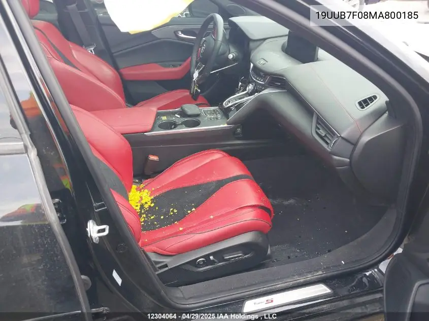 2021 Acura Tlx Type S VIN: 19UUB7F08MA800185 Lot: 12304064