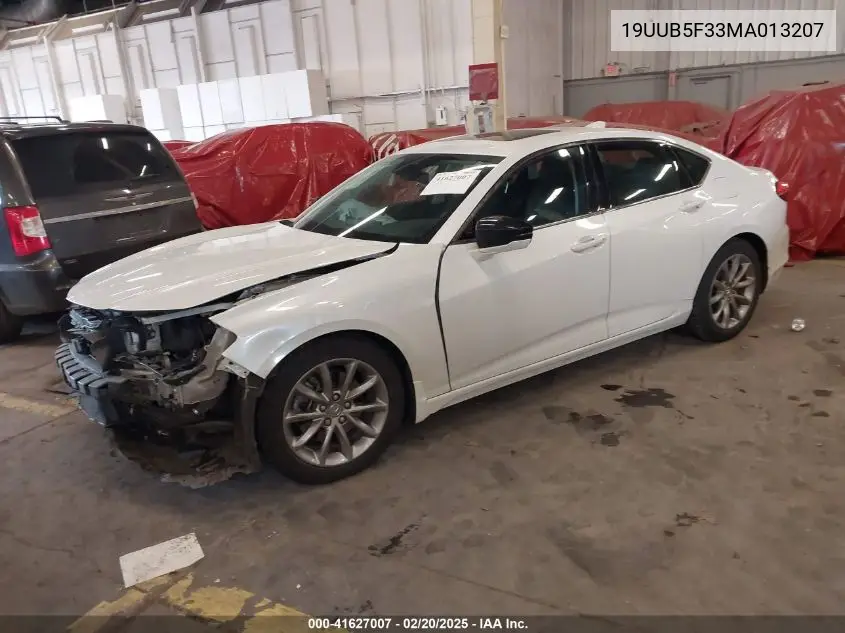 2021 Acura Tlx Standard VIN: 19UUB5F33MA013207 Lot: 41627007