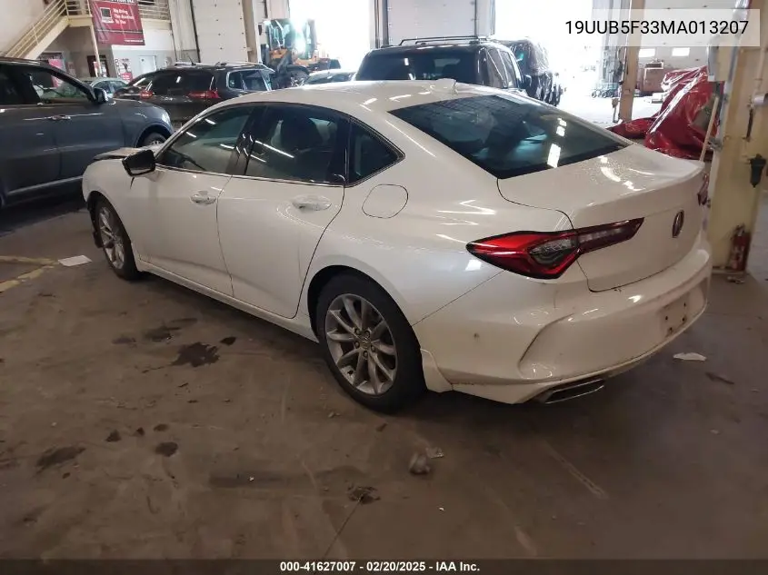 2021 Acura Tlx Standard VIN: 19UUB5F33MA013207 Lot: 41627007