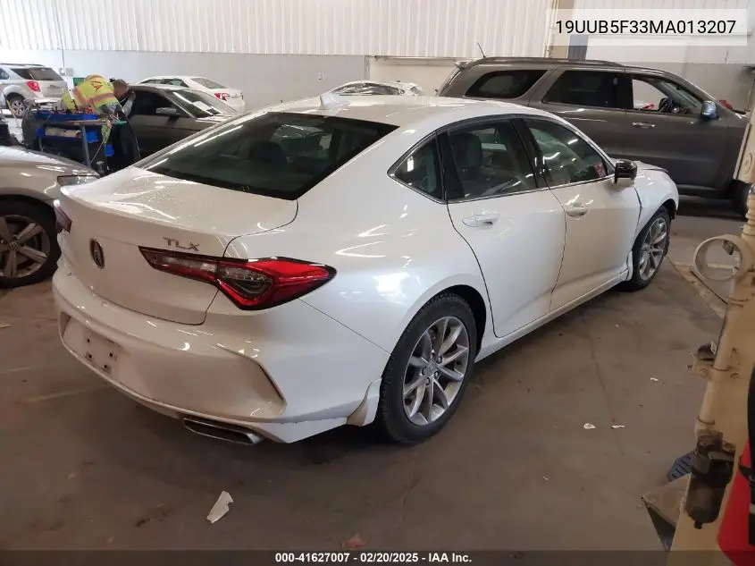 2021 Acura Tlx Standard VIN: 19UUB5F33MA013207 Lot: 41627007