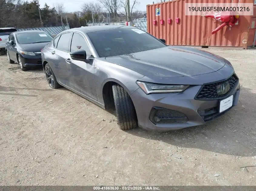 2021 Acura Tlx A-Spec Package VIN: 19UUB5F58MA001216 Lot: 41863630