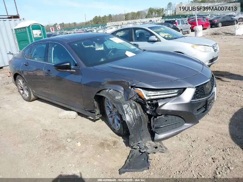 2021 Acura Tlx Standard VIN: 19UUB5F39MA007413 Lot: 42066446