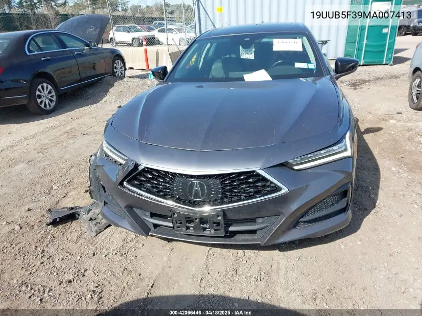 2021 Acura Tlx Standard VIN: 19UUB5F39MA007413 Lot: 42066446