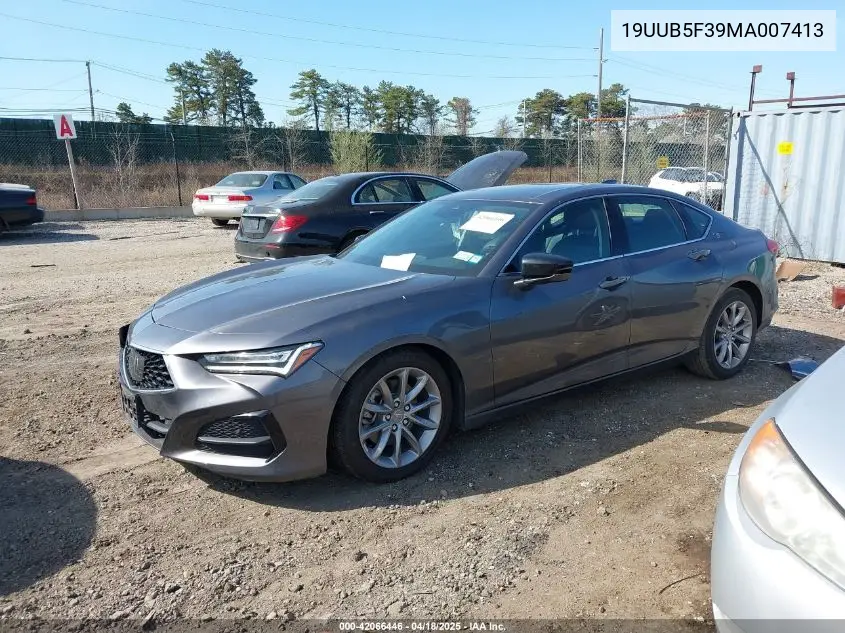 2021 Acura Tlx Standard VIN: 19UUB5F39MA007413 Lot: 42066446