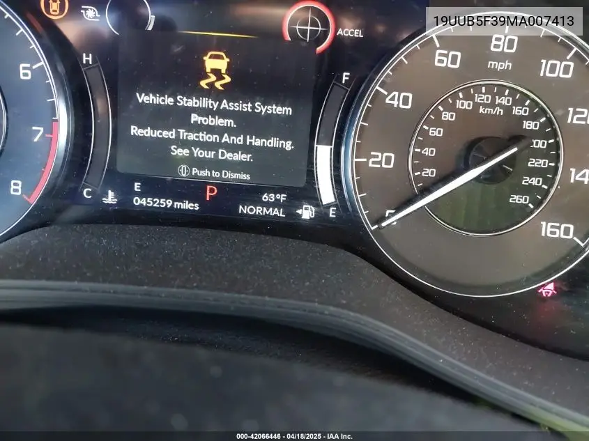 2021 Acura Tlx Standard VIN: 19UUB5F39MA007413 Lot: 42066446