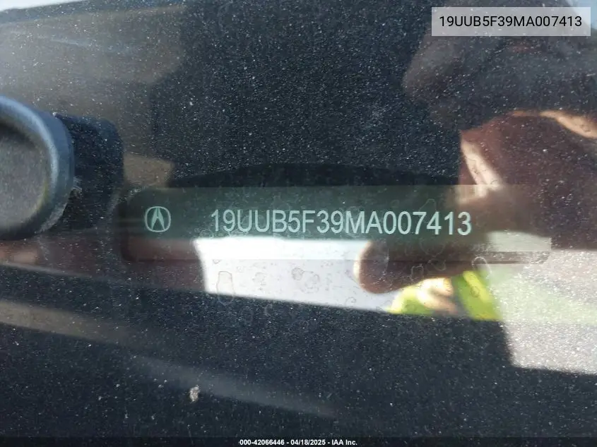 2021 Acura Tlx Standard VIN: 19UUB5F39MA007413 Lot: 42066446