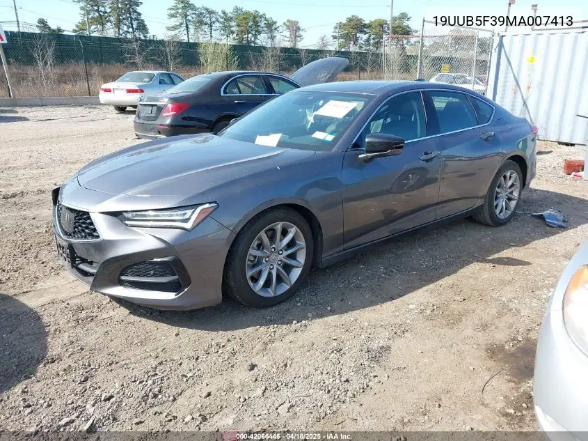 2021 Acura Tlx Standard VIN: 19UUB5F39MA007413 Lot: 42066446