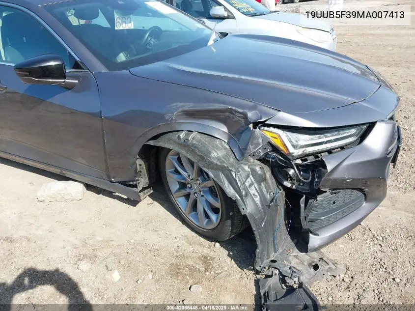 2021 Acura Tlx Standard VIN: 19UUB5F39MA007413 Lot: 42066446