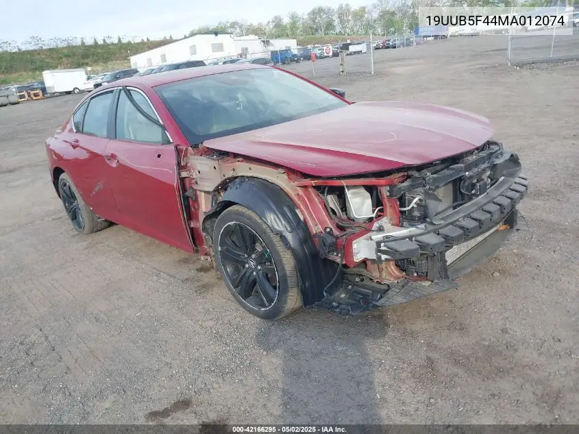 2021 Acura Tlx Technology Package VIN: 19UUB5F44MA012074 Lot: 42166295
