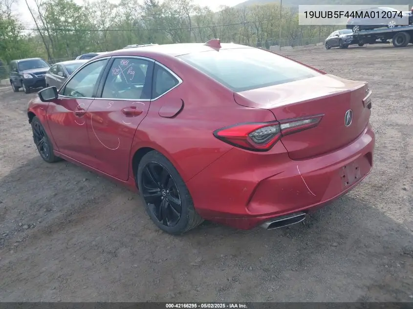 2021 Acura Tlx Technology Package VIN: 19UUB5F44MA012074 Lot: 42166295