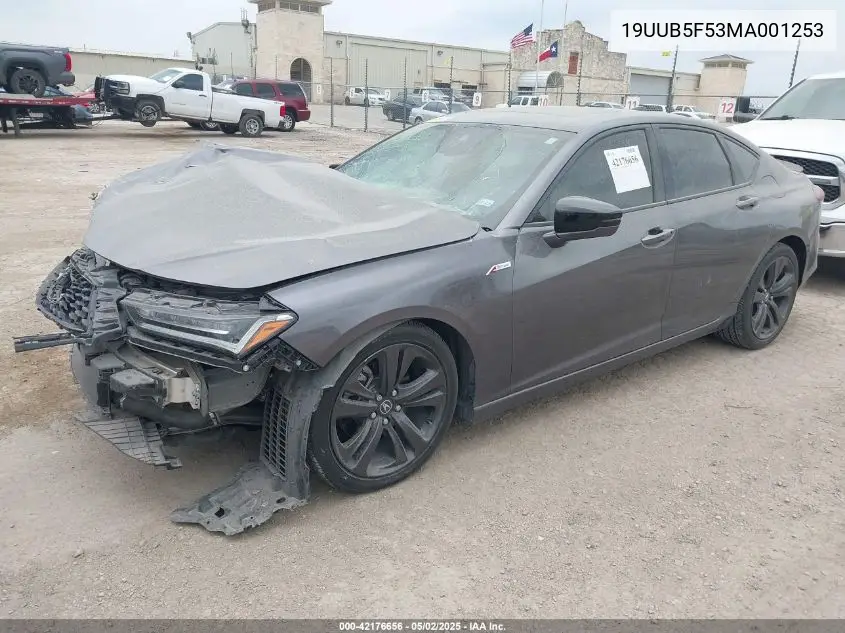 2021 Acura Tlx A-Spec Package VIN: 19UUB5F53MA001253 Lot: 42176656