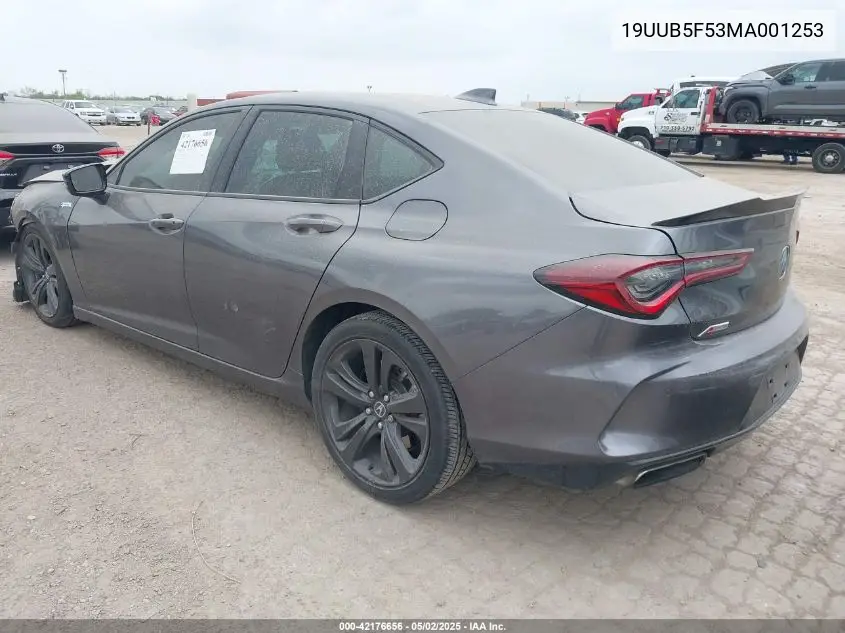2021 Acura Tlx A-Spec Package VIN: 19UUB5F53MA001253 Lot: 42176656