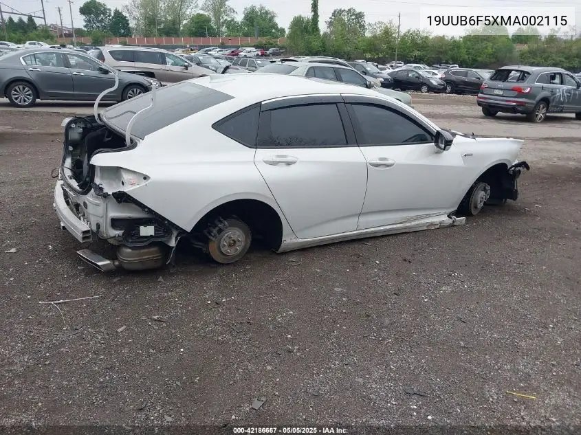 2021 Acura Tlx A-Spec Package VIN: 19UUB6F5XMA002115 Lot: 42186667