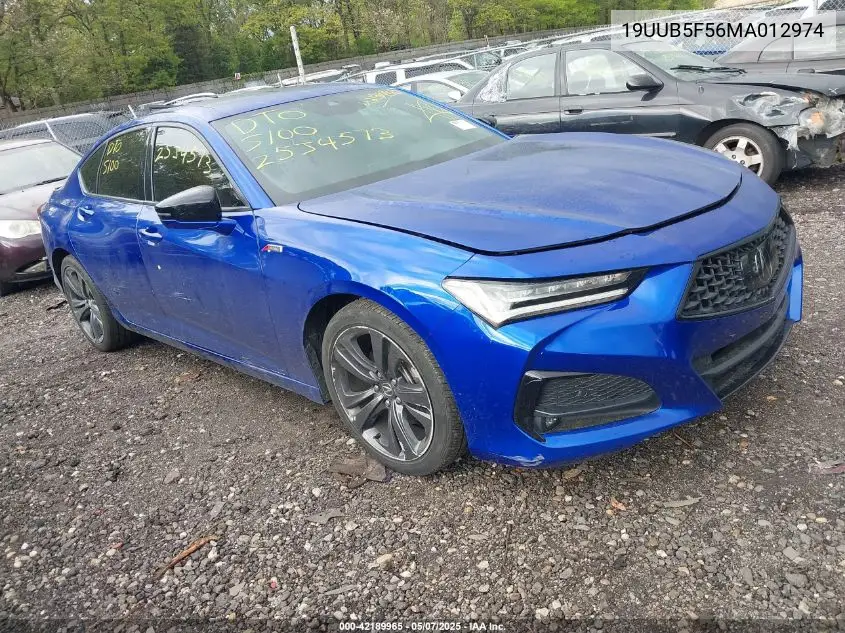 2021 Acura Tlx A-Spec Package VIN: 19UUB5F56MA012974 Lot: 42189965