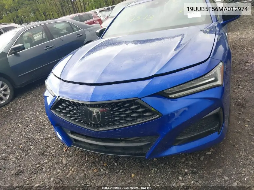 2021 Acura Tlx A-Spec Package VIN: 19UUB5F56MA012974 Lot: 42189965