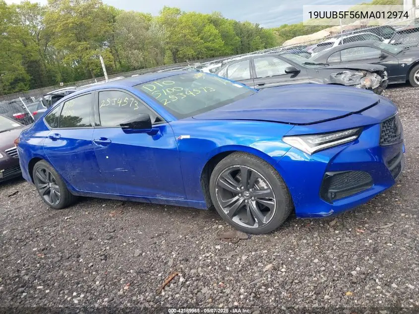 2021 Acura Tlx A-Spec Package VIN: 19UUB5F56MA012974 Lot: 42189965