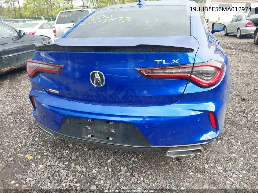 2021 Acura Tlx A-Spec Package VIN: 19UUB5F56MA012974 Lot: 42189965
