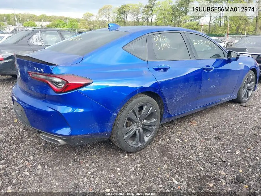 2021 Acura Tlx A-Spec Package VIN: 19UUB5F56MA012974 Lot: 42189965