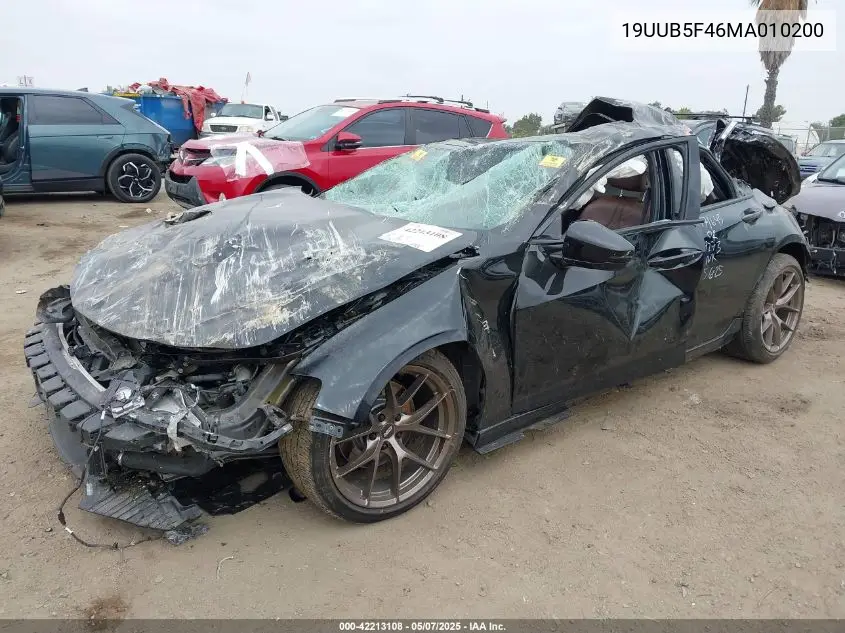 2021 Acura Tlx Technology Package VIN: 19UUB5F46MA010200 Lot: 42213108