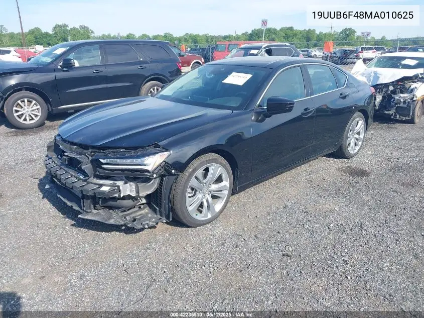 2021 Acura Tlx Technology Package VIN: 19UUB6F48MA010625 Lot: 42235510