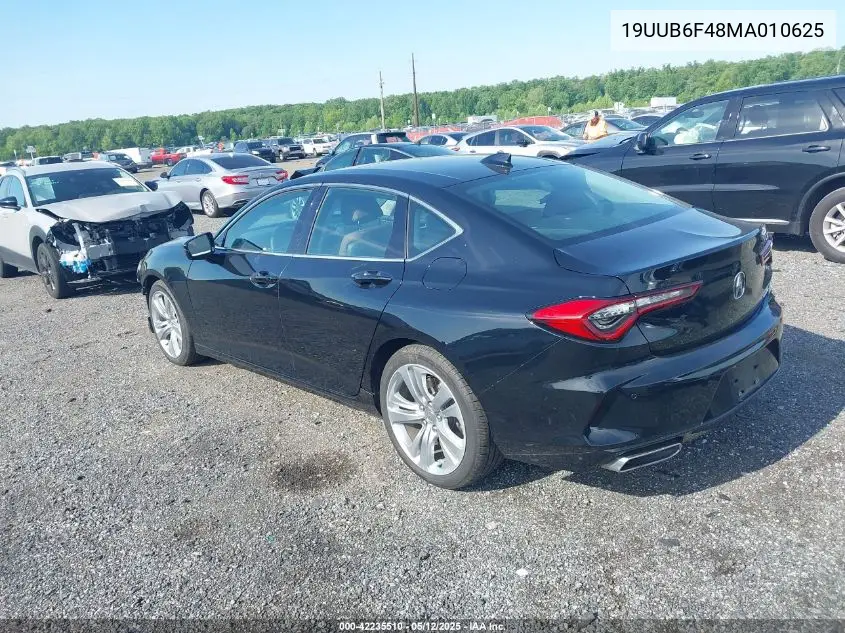 2021 Acura Tlx Technology Package VIN: 19UUB6F48MA010625 Lot: 42235510