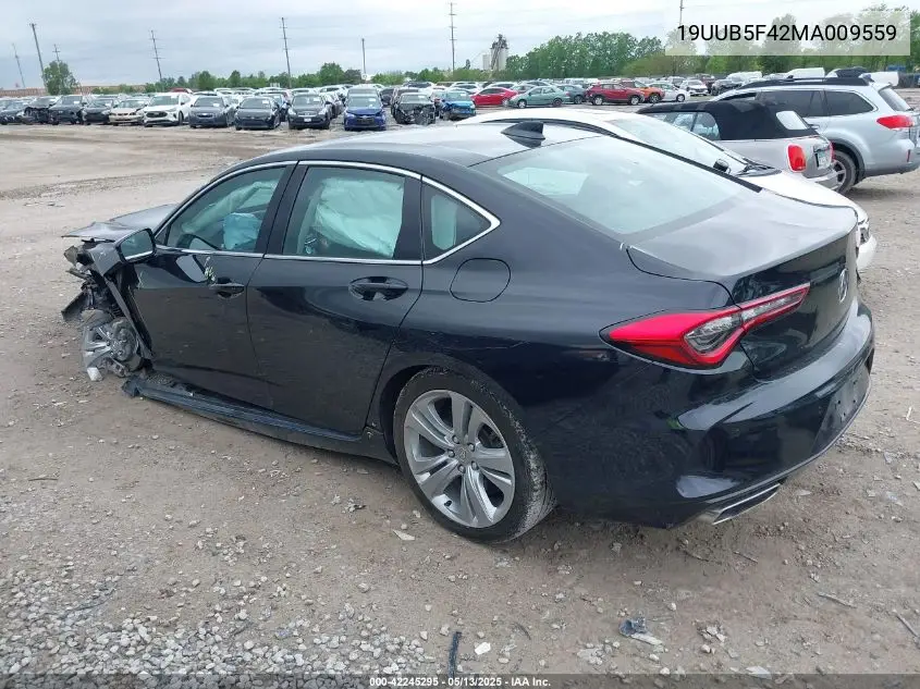 2021 Acura Tlx Technology Package VIN: 19UUB5F42MA009559 Lot: 42245295