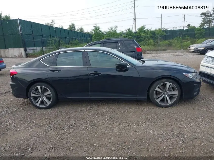 2021 Acura Tlx Advance Package VIN: 19UUB5F66MA008819 Lot: 42446788