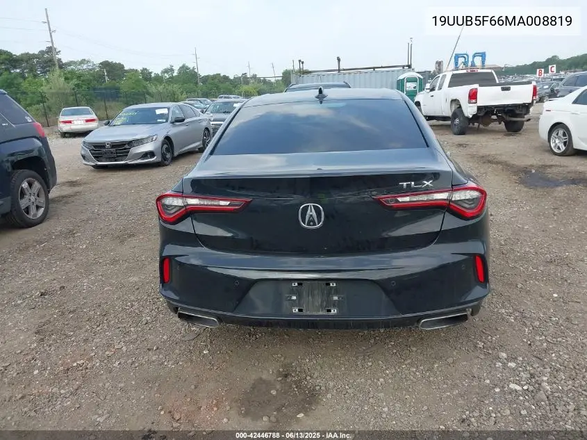 2021 Acura Tlx Advance Package VIN: 19UUB5F66MA008819 Lot: 42446788