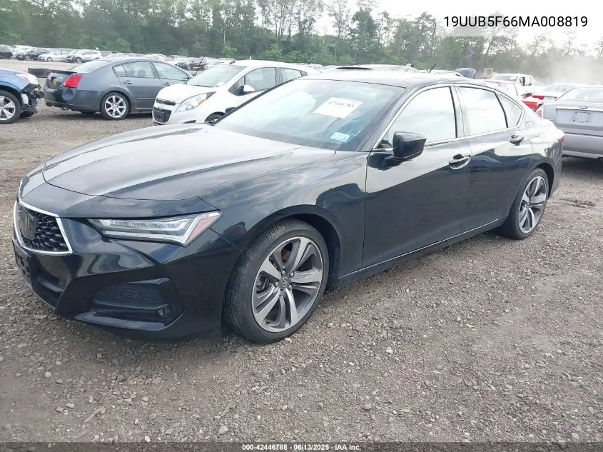 2021 Acura Tlx Advance Package VIN: 19UUB5F66MA008819 Lot: 42446788