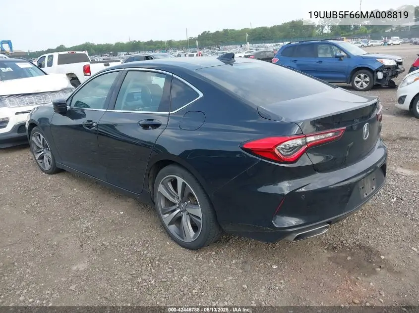 2021 Acura Tlx Advance Package VIN: 19UUB5F66MA008819 Lot: 42446788
