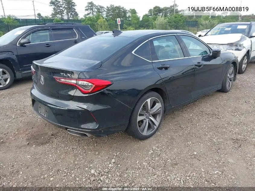 2021 Acura Tlx Advance Package VIN: 19UUB5F66MA008819 Lot: 42446788