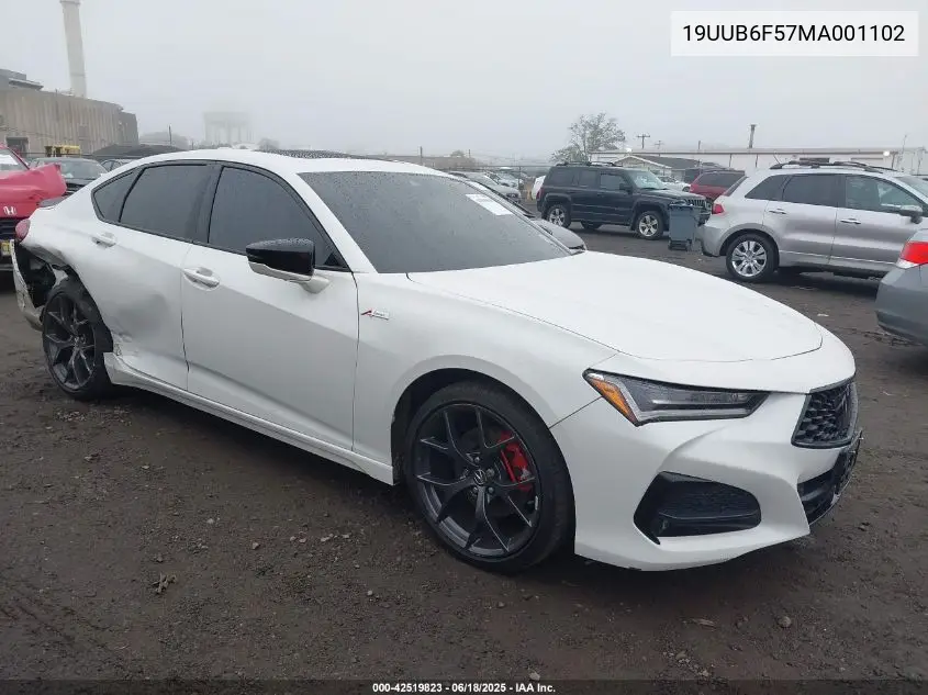 2021 Acura Tlx A-Spec Package VIN: 19UUB6F57MA001102 Lot: 42519823