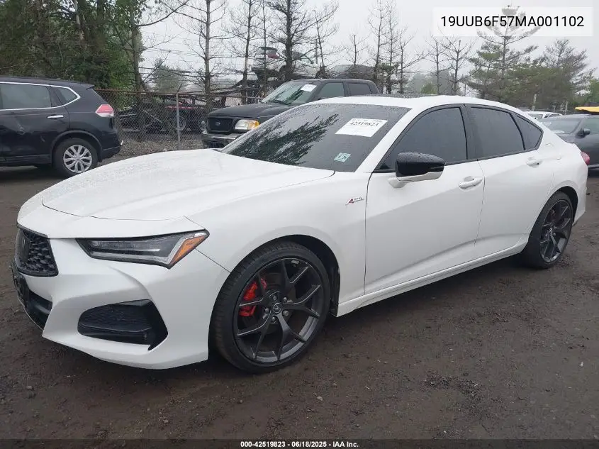 2021 Acura Tlx A-Spec Package VIN: 19UUB6F57MA001102 Lot: 42519823