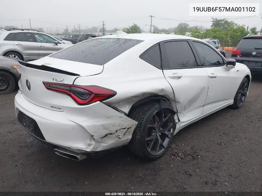2021 Acura Tlx A-Spec Package VIN: 19UUB6F57MA001102 Lot: 42519823
