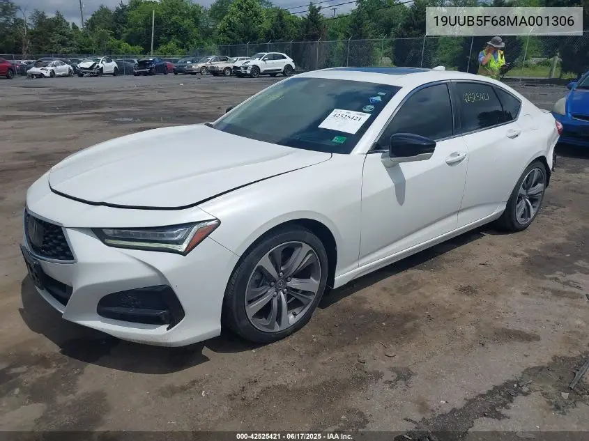 2021 Acura Tlx Advance Package VIN: 19UUB5F68MA001306 Lot: 42525421