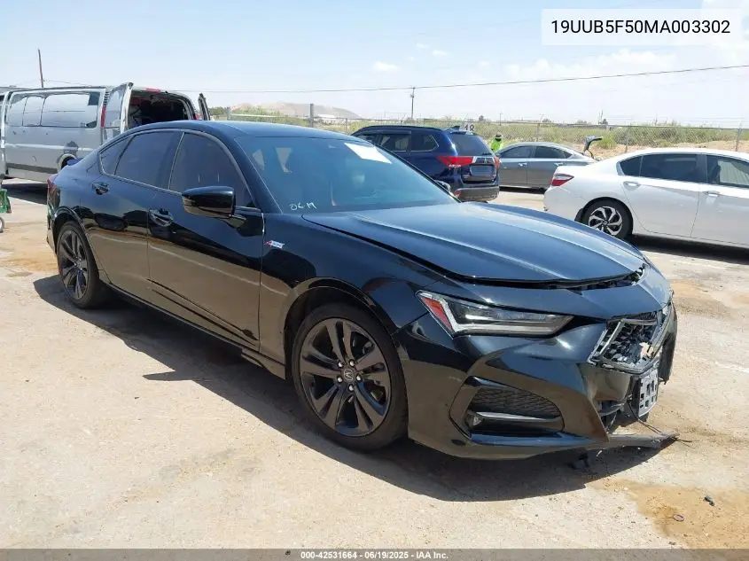 2021 Acura Tlx A-Spec Package VIN: 19UUB5F50MA003302 Lot: 42531664